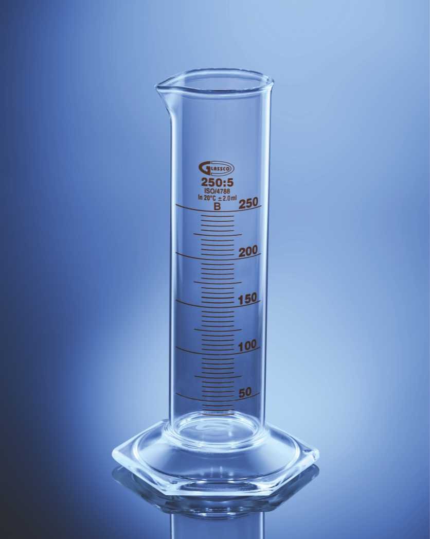 Glassco Class B Low Form Measuring Cylinder Hexagonal Base — Varen Scientific Ireland