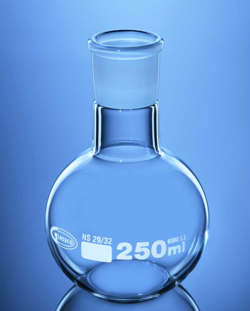 Glassco Flat Bottom Flask NS Joint Borosilicate