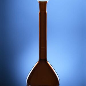 Glassco Class A Amber Volumetric Flask with PE Stopper