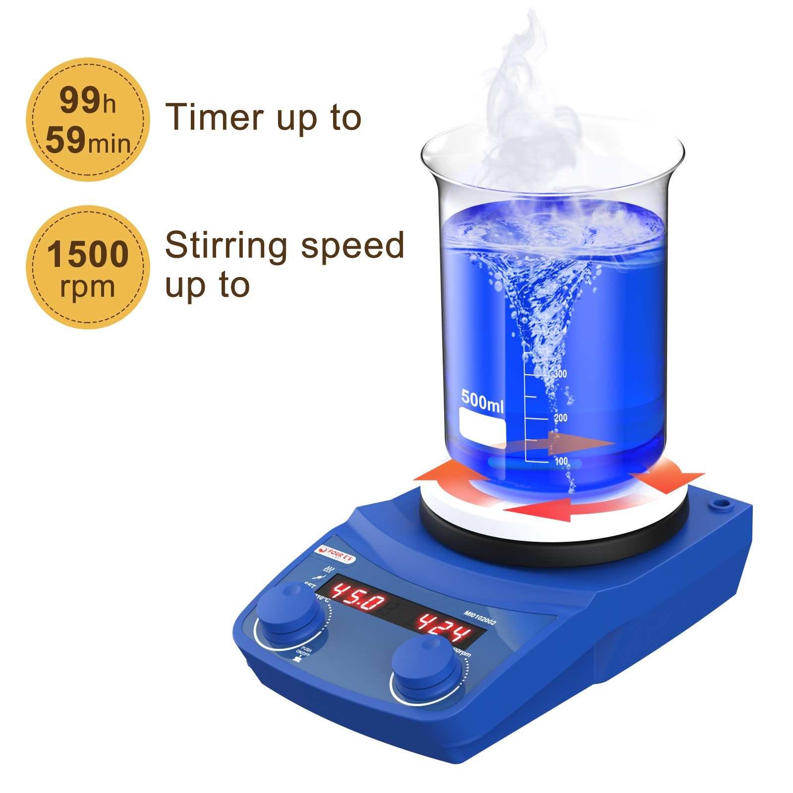 Four E's Scientific MI0102002 5-inch digital magnetic hotplate stirrer Ireland - 4