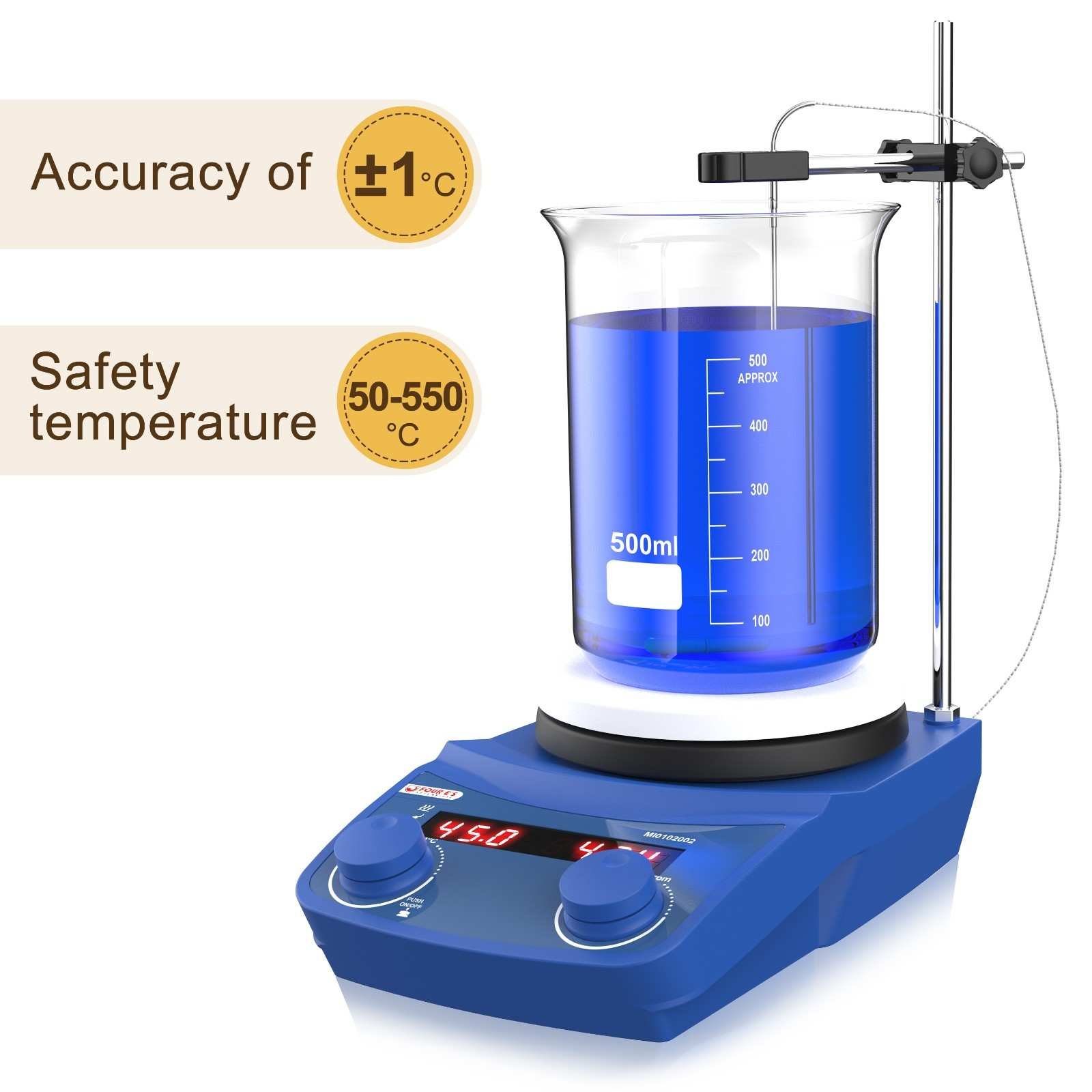 Four E's Scientific MI0102002 5-inch digital magnetic hotplate stirrer Ireland - 3